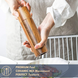 Wooden Salt and Pepper Grinders Set Manual Mills