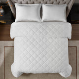 Premium Cotton Blanket with Plush Loft Fiber Fill, White