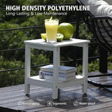 White Hdpe 2‑Tier Indoor & Outdoor Side Accent Table