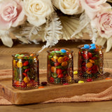 Vintage Amber Glass Tea Light Holder Set of 4