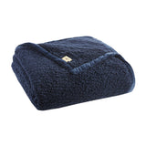 Berber Sherpa Bedding Blanket, Navy Blue