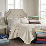 3 Piece Reversible Cottage Quilt Set, Cream