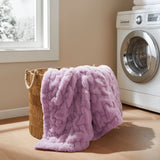 Soft Ruched 50x60" Throw Blanket, Purple
