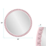 Varsha Round Oversized Beaded Mirror in Glossy Lilac