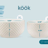 Kook Ceramic Nesting Bowls Set of 4, Ivory