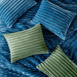 300GSM Fluffy Ribbed Plush Comforter Set,Blue
