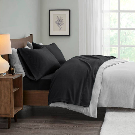 Microfleece Warm Sheet Set, Black
