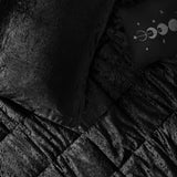 Crushed Velvet 4-Piece Comforter or Duvet Cover Set, Black