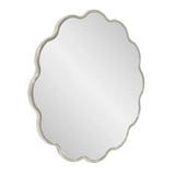 Kushi Round Scalloped Edge Mirror in Glossy Nickle