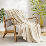 Diamond Jacquard Soft Bamboo Cotton Blanket, Ivory