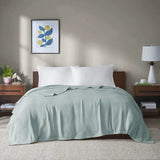 Wholesale Modern Solid Freshspun Cotton Blanket, Blue