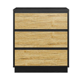 Wide Nightstand with 3 Drawers, Modern Chest of Drawers