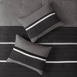Vera Microsuede 7-Piece Comforter Set, Black