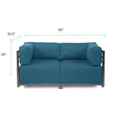 Axis 2pc Sectional Seascape Turquoise Titanium Frame