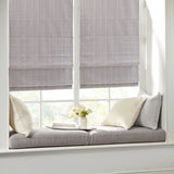 Basketweave Room Darkening Cordless Roman Shade, Grey