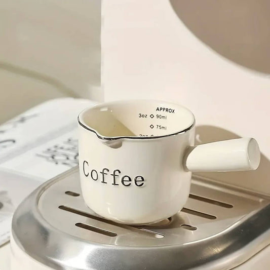 Espresso Ceramic Graduated Measuring Cup With Handle