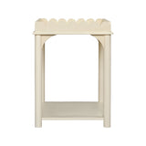 Scalloped Rectangle Side Table White