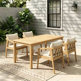 Acacia Wood Outdoor Dining Set with Umbrella Hole