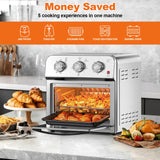 【USED】 Plum Chef Family Size Air Fryer Toaster Oven Combo,13QT,360° Hot Air Circulation for Healthy Oil-Free Cooking, Multifunctional Convection Contertop Oven, Adjustable Time & Temp Control, Stainless Steel