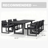 PURPLE LEAF Caesar Outdoor Dining Set Aluminum Luxury Patio Furniture Table and Chairs Set with Olifen Removable Thick Cushion and Pillow Patio Dining Sets for Garden Deck