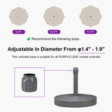 PURPLE LEAF Open Box Market Umbrella Table Umbrella Base ZY04BS-ATSN