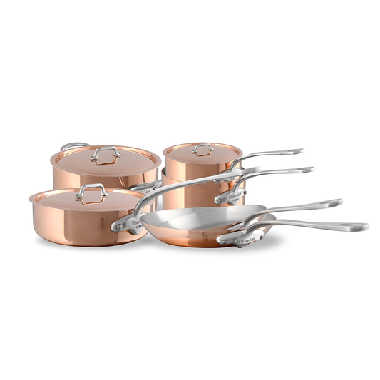 Mauviel M'3 S Copper 10-Piece Cookware Set With Cast Stainless Steel Handle