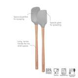 Flex-Core® Mini Spatula + Spoonula with Wood Handle