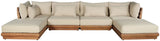 Mirella - 6 Piece Water Resistant Fabric Upholstered Outdoor Patio Modular Sectional