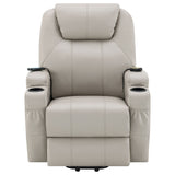Sanger Upholstered Power Lift Massage Recliner Champagne