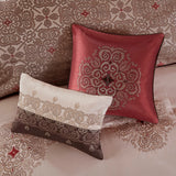 24-Piece Room-in-A-Bag Medallion Comforter Set, Red
