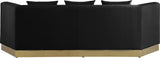 Marquis Contemporary Velvet Sofa with Brushed Gold Base – Cozy Luxury for Modern Living Spaces