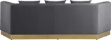 Marquis Contemporary Velvet Sofa with Brushed Gold Base – Cozy Luxury for Modern Living Spaces