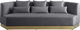 Marquis Contemporary Velvet Sofa with Brushed Gold Base – Cozy Luxury for Modern Living Spaces