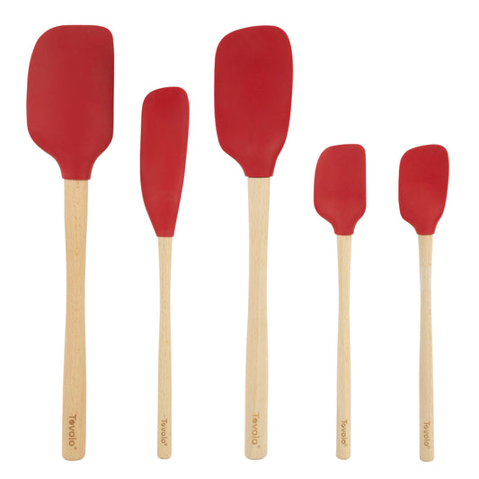 Flex-Core® Silicone and Wood Spatulas - Set of 5