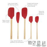 Flex-Core® Silicone and Wood Spatulas - Set of 5