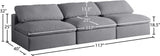 Serene Deluxe Comfort Modular Sofa with Soft Textured Fabric and Overstuffed Feather Cushions