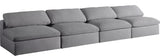 Serene Deluxe Comfort Modular Sofa with Soft Textured Fabric and Overstuffed Feather Cushions