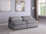 Serene Deluxe Comfort Modular Sofa with Soft Textured Fabric and Overstuffed Feather Cushions