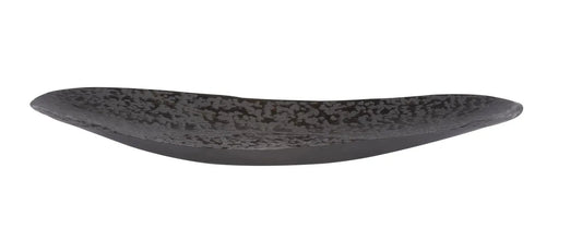 Chiseled Texture Black Iron Elongated Tray- Small