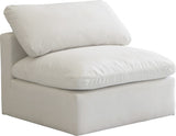 Plush Modular Armless Chair with Cloud-Like Comfort and Overstuffed Cushions for Ultimate Relaxation