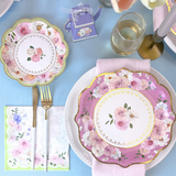 Tea Time Party 9 Inch Premium Paper Plates Set 16
