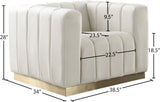 Marlon Velvet Chair - Luxurious Comfort with Channel Tufting and Elegant Brushed Gold Base Design