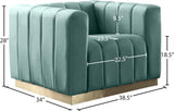Marlon Velvet Chair - Luxurious Comfort with Channel Tufting and Elegant Brushed Gold Base Design