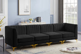 Alina Velvet Modular Sofa - Modern Deep Channel Tufted Design for Customizable Comfort & Style
