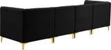 Alina Velvet Modular Sofa - Modern Deep Channel Tufted Design for Customizable Comfort & Style