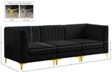 Alina Velvet Modular Sofa - Modern Deep Channel Tufted Design for Customizable Comfort & Style