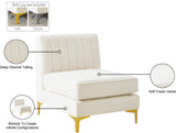 Alina Modular Contemporary Armless Chair with Deep Channel Tufting – Stylish & Customizable Seating