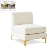 Alina Modular Contemporary Armless Chair with Deep Channel Tufting – Stylish & Customizable Seating