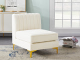 Alina Modular Contemporary Armless Chair with Deep Channel Tufting – Stylish & Customizable Seating