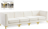 Alina Velvet Modular Sofa - Contemporary Design with Deep Channel Tufting for Ultimate Comfort